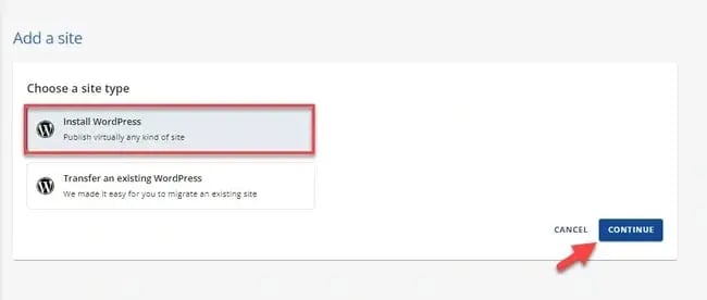 how to install a wordpress website at bluehost.